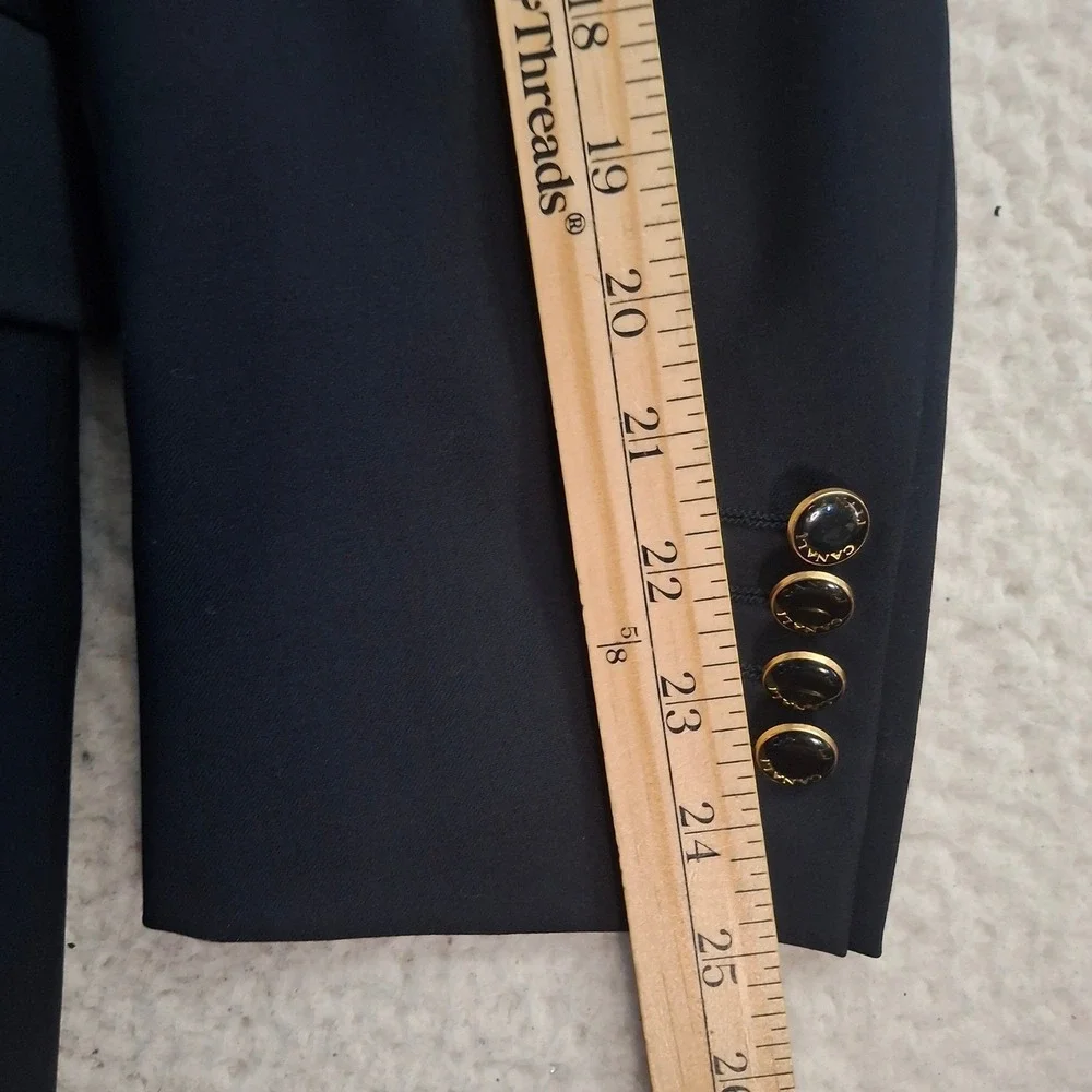 Canali Blazer Mens 52R Black 100% Wool Sport Coat Gold Buttons Made Italy